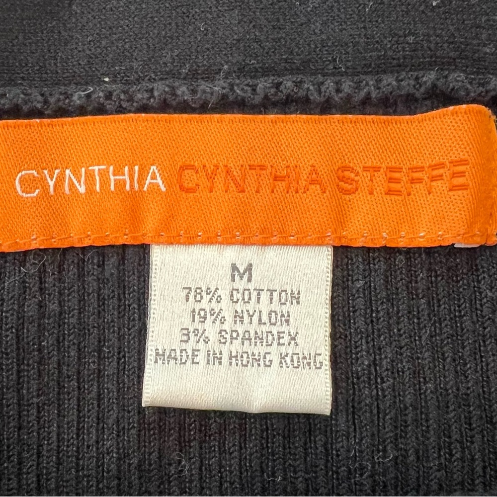 Cynthia Steffe Ribbed Knit Crisscross Stretch Black Medium Dressy Tank - Picture 9 of 9